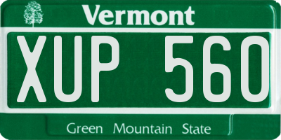VT license plate XUP560