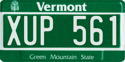 VT license plate XUP561