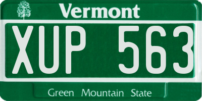 VT license plate XUP563