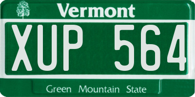 VT license plate XUP564