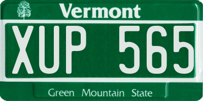 VT license plate XUP565