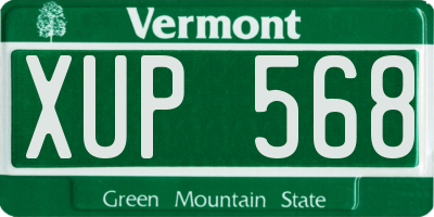 VT license plate XUP568