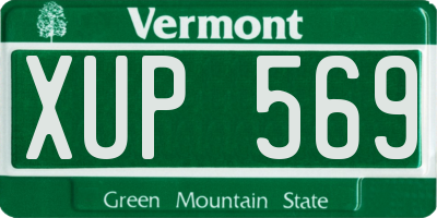 VT license plate XUP569