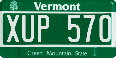 VT license plate XUP570