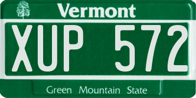 VT license plate XUP572