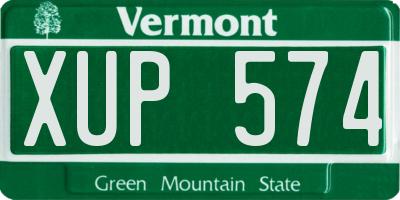 VT license plate XUP574