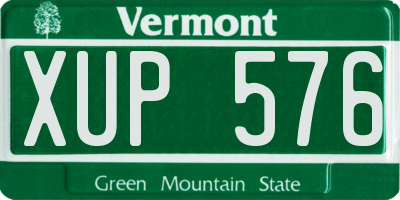VT license plate XUP576
