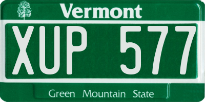 VT license plate XUP577
