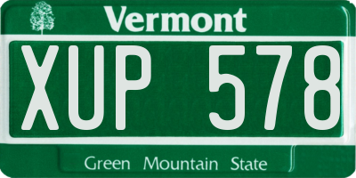VT license plate XUP578