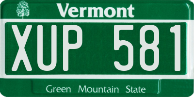 VT license plate XUP581