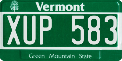 VT license plate XUP583