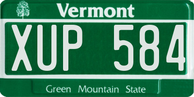 VT license plate XUP584