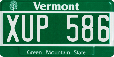 VT license plate XUP586