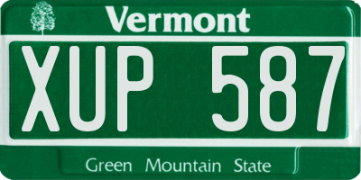 VT license plate XUP587