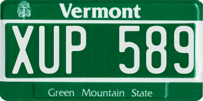 VT license plate XUP589