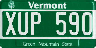 VT license plate XUP590