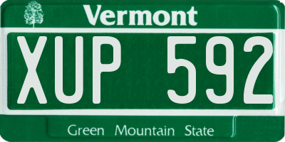 VT license plate XUP592