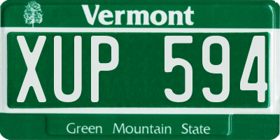 VT license plate XUP594