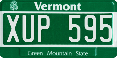 VT license plate XUP595