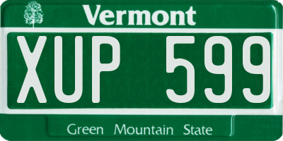 VT license plate XUP599