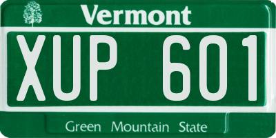 VT license plate XUP601