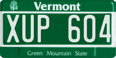 VT license plate XUP604