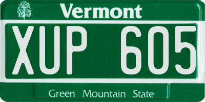 VT license plate XUP605