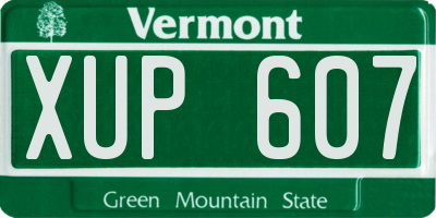 VT license plate XUP607
