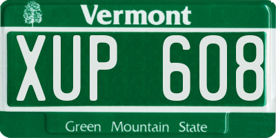 VT license plate XUP608