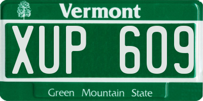 VT license plate XUP609