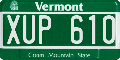 VT license plate XUP610