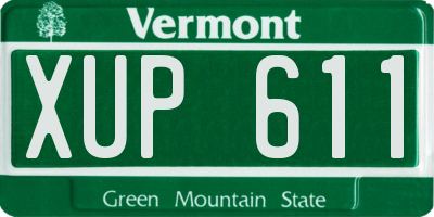 VT license plate XUP611