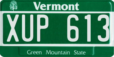 VT license plate XUP613