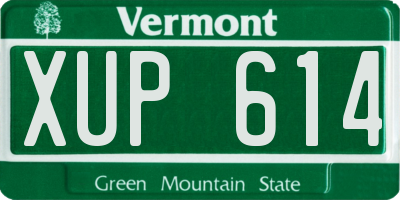VT license plate XUP614