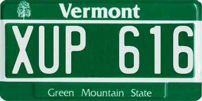 VT license plate XUP616