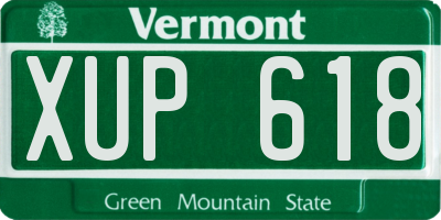VT license plate XUP618