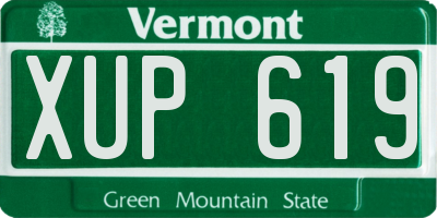 VT license plate XUP619