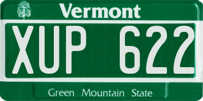 VT license plate XUP622