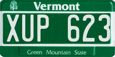 VT license plate XUP623