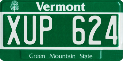 VT license plate XUP624