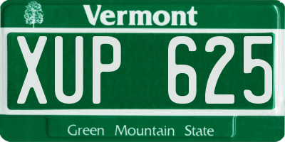 VT license plate XUP625