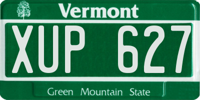 VT license plate XUP627