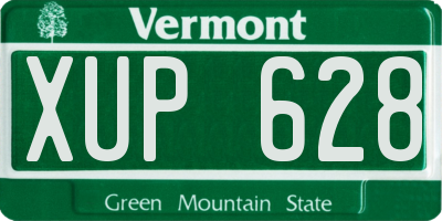VT license plate XUP628