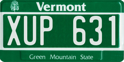 VT license plate XUP631