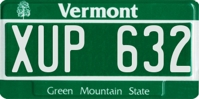 VT license plate XUP632
