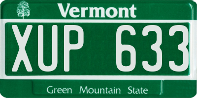 VT license plate XUP633