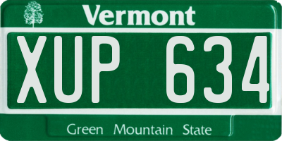 VT license plate XUP634