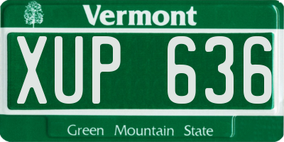 VT license plate XUP636