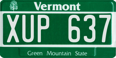 VT license plate XUP637