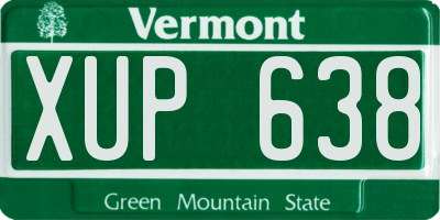 VT license plate XUP638